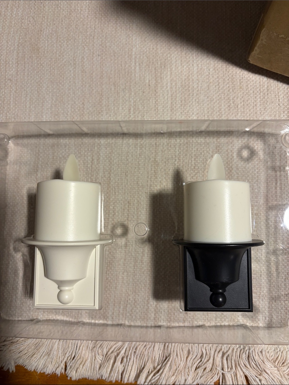 Luminara Set of 2 Flameless Candle Night Lights LED in White and Black